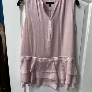 Banana Republic Pink Sleeveless Ruffled Blouse